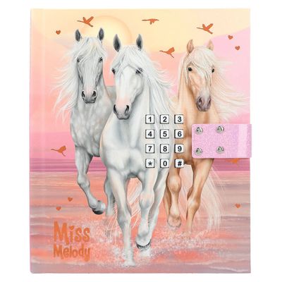 Miss Melody Sundown dagboek met code en muziek