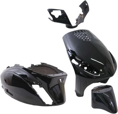 Plaatset 4-delig Edge voor Piaggio Zip/Zip 2000 2T/4T vanaf bouwjaar 2000 - metallic zwart Plaatset 4-delig Edge voor Piaggio Zip/Zip 2000 2T/4T vanaf bouwjaar 2000 - metallic zwart