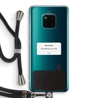 Reminder: Huawei Mate 20 Pro Transparant Hoesje met koord