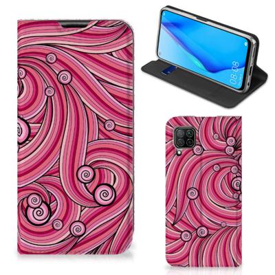 Huawei P40 Lite | Bookcase | Swirl Pink