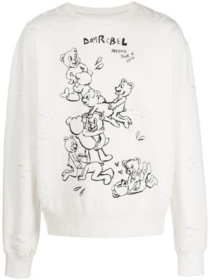 DOMREBEL sweat Tenderness à imprimé graphique - Blanc