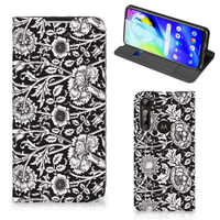 Motorola Moto G8 Power Smart Cover Black Flowers