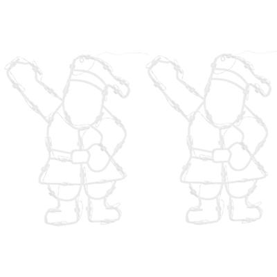 Kerstverlichting silhouet van de kerstman2 st 35 LEDs warm wit