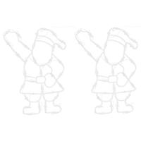 Kerstverlichting silhouet van de kerstman2 st 35 LEDs warm wit
