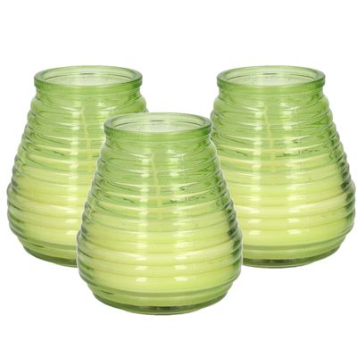 Tafelkaars Lowboy - 3x - groen - glas - 9 x 10,5 cm - binnen/buiten