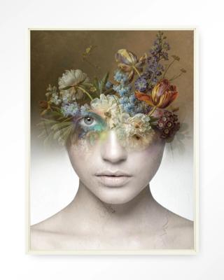 Urban Cotton Wandkleed 'Bloom' 145 x 190cm in Floating Frame - off white Urban Cotton Wandkleed 'Bloom' 145 x 190cm in Floating Frame - off white