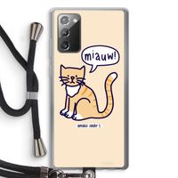 Miauw: Samsung Galaxy Note 20 / Note 20 5G Transparant Hoesje met koord