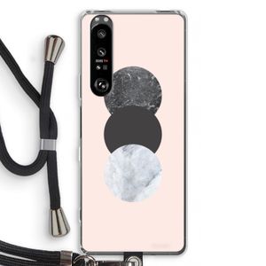Marmeren cirkels: Sony Xperia 1 III Transparant Hoesje met koord