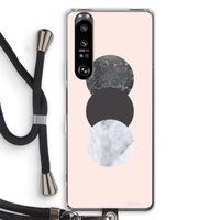 Marmeren cirkels: Sony Xperia 1 III Transparant Hoesje met koord