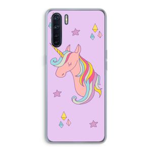 Roze eenhoorn: Oppo A91 Transparant Hoesje