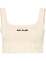 Palm Angels embroidered-logo knit tank top - Tons neutres