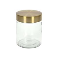 Voorraadpot - 600 ml - glas - draaideksel - goud - 10 x 12 cm - weckpot - thumbnail