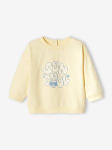 Babysweater met print pastelgeel