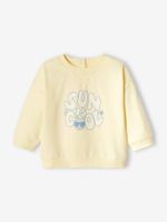 Babysweater met print pastelgeel