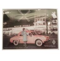 Renault Dauphine Moulin Rouge Reliëf Metalen Bord - thumbnail