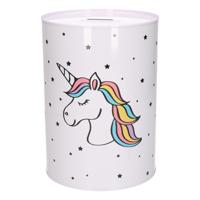 Concorde spaarpot blik eenhoorn - wit - 15 x 21 cm Concorde spaarpot blik eenhoorn - wit - 15 x 21 cm