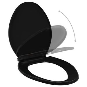 VidaXL Toiletbril soft-close met quick-release ontwerp zwart