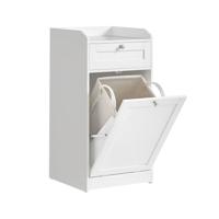 Praktische opbergkast met lade en uitneembare wasmand, Cloud Wit