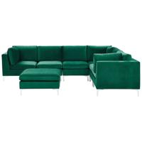 Beliani EVJA - Modulaire Sofa-Groen-Fluweel - thumbnail