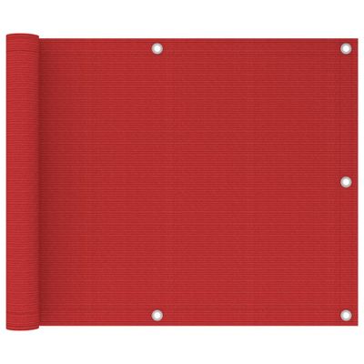 VidaXL Balkonscherm 75x300 cm hdpe rood