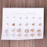 12 paar Sets geassorteerde meerdere Stud Earings sieraden Set met kaart voor vrouwen en Girls(Gold)