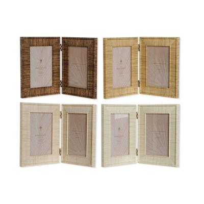 Fotolijsten Home ESPRIT Bruin Beige Natuurlijk Ivoor Kristal polyestyreen Scandinavisch 31 X 2 X 21 cm (4 Stuks)