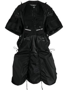 Junya Watanabe robe mi-longue froncée - Noir