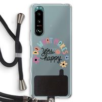 Happy days: Sony Xperia 5 III Transparant Hoesje met koord