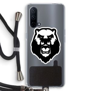 Angry Bear (white): OnePlus Nord CE 5G Transparant Hoesje met koord