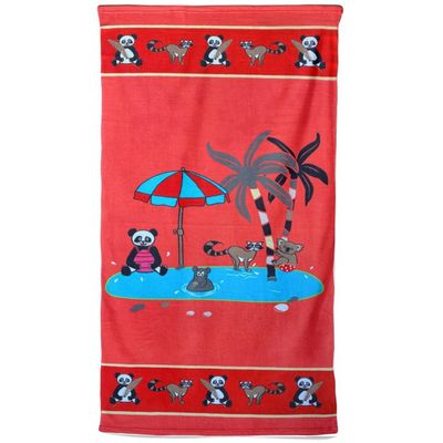 Strand/badlaken voor kinderen dierenprint 70 x 140 cm microvezel