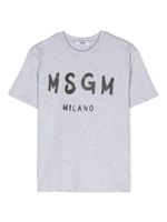 MSGM Kids t-shirt en coton à logo imprimé - Gris