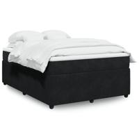 Boxspring met matras fluweel zwart 140x190 cm