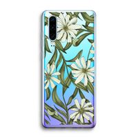 Wit bloemenpatroon: Huawei P30 Transparant Hoesje