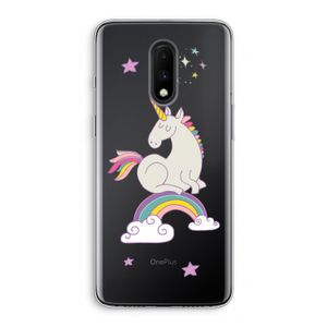 Regenboog eenhoorn: OnePlus 7 Transparant Hoesje