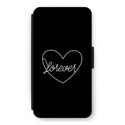Forever heart black: iPhone 12 mini Flip Hoesje