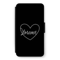 Forever heart black: iPhone 12 mini Flip Hoesje