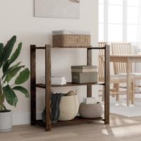 VidaXL Opbergrek 3-laags 80x38x90 cm massief grenenhout zwart