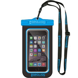 Zwarte/blauwe waterbestendige universele smartphone/mobiele telefoon hoes met polsband   -