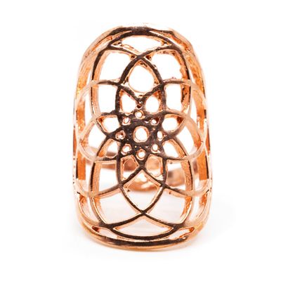 Verstelbare Ring Seed of Life Koper (30 mm)