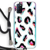 Cheetah color: Oppo A52 Transparant Hoesje met koord