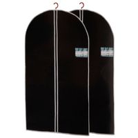 Set van 2x stuks zwarte kledinghoezen 60 x150 cm - Kledinghoezen - thumbnail