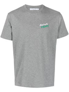 Maison Kitsuné t-shirt en coton à logo brodé - Gris