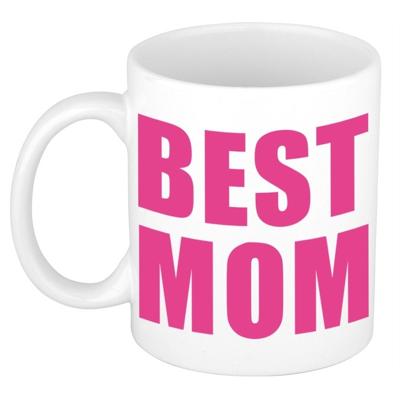 Mok Best mom - 300 ml - wit/blauw - moederdag - cadeau - koffiemok - mokken