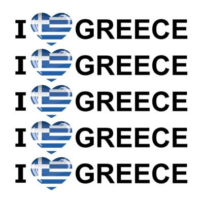 Sticker - 10x - I love Greece - 19 x 4 cm - griekenland - landenthema