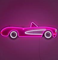 Classic Roze Auto - Neon LED Wandbord Classic Roze Auto - Neon LED Wandbord