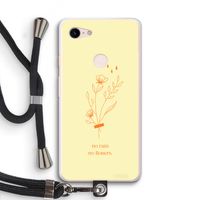 No rain no flowers: Pixel 3 XL Transparant Hoesje met koord