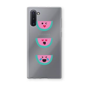 Smiley watermeloen: Samsung Galaxy Note 10 Transparant Hoesje