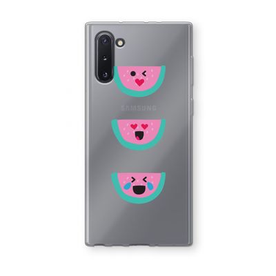 Smiley watermeloen: Samsung Galaxy Note 10 Transparant Hoesje