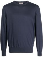 Canali fine-knit crew-neck sweatshirt - Bleu - thumbnail