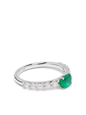 ROSEKEY bague en or blanc 18ct sertie d'émeraude - Argent